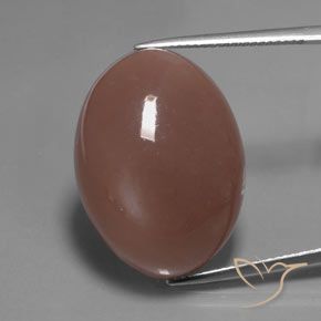 30.93ct 자연스러운 적갈색 월장석, 타원형, 투명한