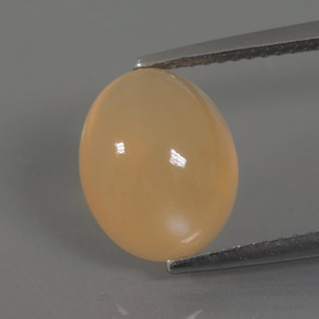 3.70캐럿 천연 오렌지 크림 문스톤, 타원형 컷, 11.2×9.1 mm, 투명한