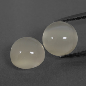 6.72캐럿 천연 따뜻한 화이트 월장석 보석, 라운드 컷, 투명한