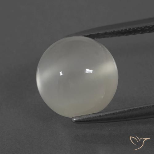 3.52ct 자연스러운 따뜻한 화이트 월장석, 둥근, 투명한