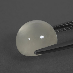 3.46캐럿 천연 따뜻한 화이트 문스톤, 라운드 컷, 8.94 mm, 투명한