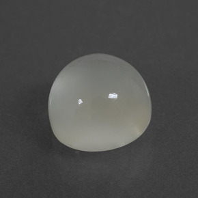 3.51캐럿 천연 따뜻한 화이트 문스톤, 라운드 컷, 8.86 mm, 투명한