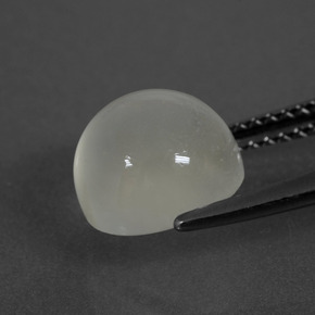 3.51캐럿 천연 따뜻한 화이트 문스톤, 라운드 컷, 8.86 mm, 투명한