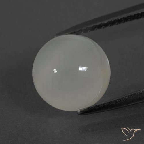 3.19ct 자연스러운 따뜻한 화이트 월장석, 둥근, 투명한