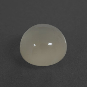 3.58캐럿 천연 따뜻한 화이트 문스톤, 라운드 컷, 9.07 mm, 투명한