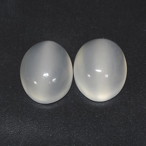 8.20캐럿 천연 화이트 문스톤 보석, 타원형 컷, 11.1×9.2 mm, 투명한