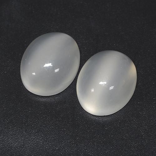 8.20캐럿 천연 화이트 문스톤 보석, 타원형 컷, 11.1×9.2 mm, 투명한