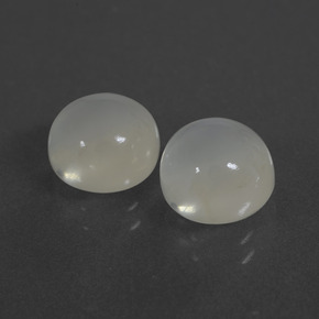 5.22캐럿 천연 따뜻한 화이트 문스톤 보석, 라운드 컷, 8.14 mm, 투명한