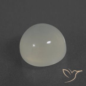 3.70캐럿 천연 따뜻한 화이트 문스톤, 라운드 컷, 9.15 mm, 투명한