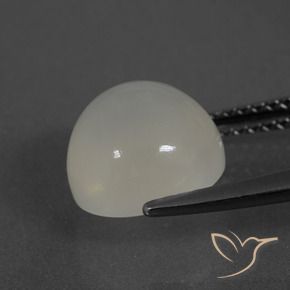 3.70캐럿 천연 따뜻한 화이트 문스톤, 라운드 컷, 9.15 mm, 투명한