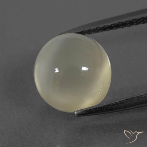 3.59캐럿 천연 따뜻한 화이트 월장석, 둥근, 투명한