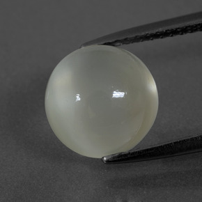 3.73캐럿 천연 따뜻한 화이트 월장석, 라운드 컷, 투명한