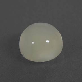 3.55캐럿 천연 따뜻한 화이트 문스톤, 라운드 컷, 8.97 mm, 투명한
