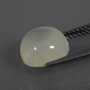 3.55캐럿 천연 따뜻한 화이트 문스톤, 라운드 컷, 8.97 mm, 투명한