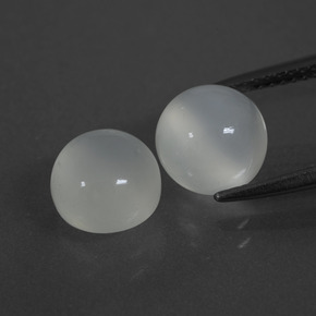 5.18캐럿 천연 화이트 문스톤 보석, 라운드 컷, 투명한