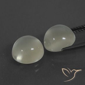 6.90캐럿 천연 따뜻한 화이트 월장석 보석, 둥근, 투명한