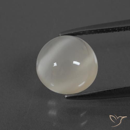 2.80ct 자연스러운 따뜻한 화이트 월장석, 둥근, 투명한