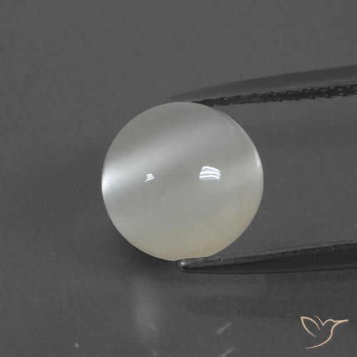 2.94ct 자연스러운 따뜻한 화이트 월장석, 둥근, 투명한