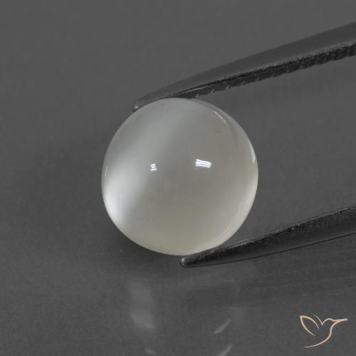 2.98ct 자연스러운 따뜻한 화이트 월장석, 둥근, 투명한