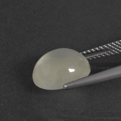 4.10캐럿 천연 따뜻한 화이트 월장석, 타원형 컷, 투명한