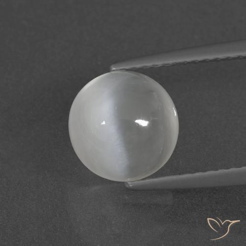 2.30캐럿 천연 따뜻한 화이트 문스톤, 라운드 컷, 8.49 mm, 투명한
