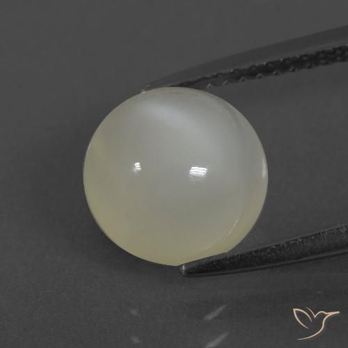 2.86ct 자연스러운 따뜻한 화이트 월장석, 둥근, 투명한