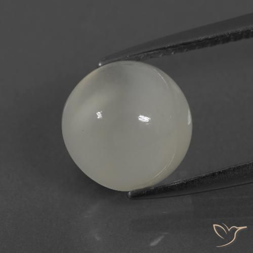 3.36ct 자연스러운 따뜻한 화이트 월장석, 둥근, 투명한