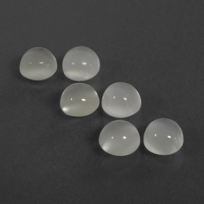 6.07캐럿 천연 따뜻한 화이트 문스톤 보석, 라운드 컷, 6.10 mm, 투명한