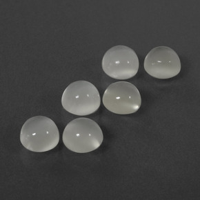 6.07캐럿 천연 따뜻한 화이트 문스톤 보석, 라운드 컷, 6.10 mm, 투명한