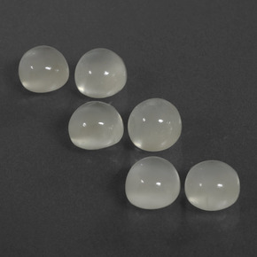 7.26캐럿 천연 따뜻한 화이트 문스톤 보석, 라운드 컷, 6.19 mm, 투명한