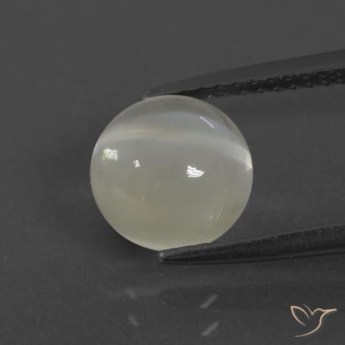 2.28ct 자연스러운 따뜻한 화이트 월장석, 둥근, 투명한