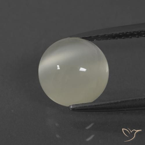 2.47ct 자연스러운 따뜻한 화이트 월장석, 둥근, 투명한