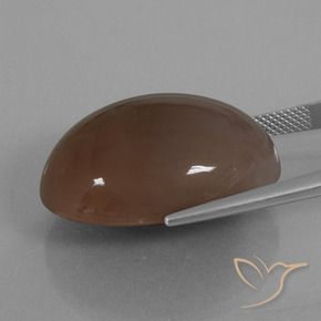 41.62캐럿 천연 초콜릿 브라운 문스톤, 타원형 컷, 26.9×19.5 mm, 불투명체
