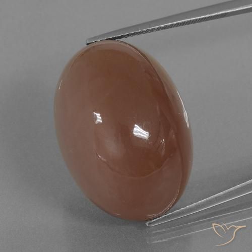 44.24ct 자연스러운 웜 브라운 월장석, 타원형, 불투명체