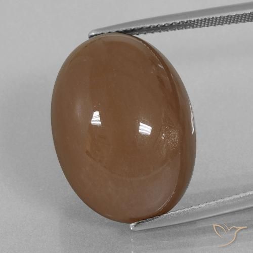 29.70ct 자연스러운 웜 브라운 월장석, 타원형, 불투명체