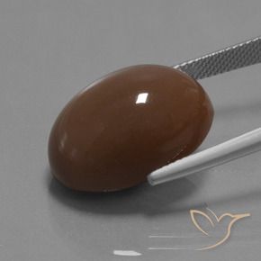 22.27캐럿 천연 미디엄 브라운 월장석, 타원형, 불투명체