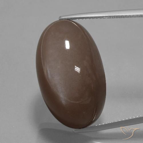 42.26ct 자연스러운 미디엄 브라운 월장석, 타원형, 불투명체