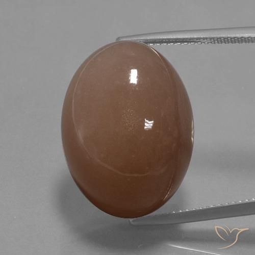 32.77ct 자연스러운 갈색 월장석, 타원형, 불투명체