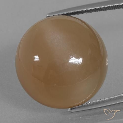 21.98ct 자연스러운 오렌지빛이 도는 갈색 월장석, 둥근, 투명한