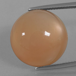 21.29캐럿 천연 멜론 오렌지 문스톤, 라운드 컷, 18.05 mm, 투명한