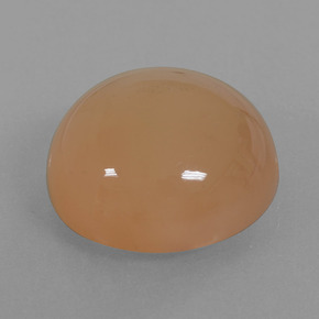 21.29캐럿 천연 멜론 오렌지 문스톤, 라운드 컷, 18.05 mm, 투명한