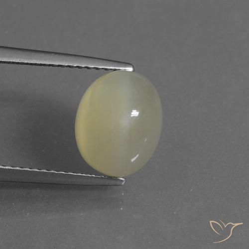4.45ct 자연스러운 연노랑 월장석, 타원형, 투명한