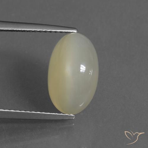 4.97ct 자연스러운 연노랑 월장석, 타원형, 투명한