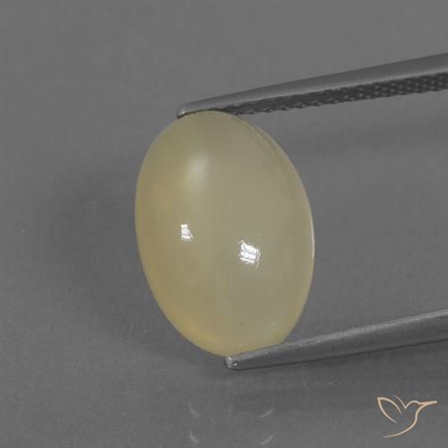 5.04ct 자연스러운 연노랑 월장석, 타원형, 투명한