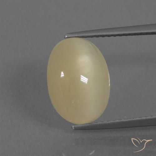 5.04ct 자연스러운 크림 월장석, 타원형, 투명한