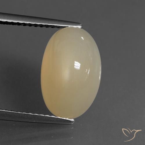 6.76ct 자연스러운 페일 브라운 월장석, 타원형, 투명한