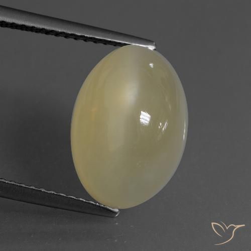 6.58ct 자연스러운 페일 브라운 월장석, 타원형, 투명한
