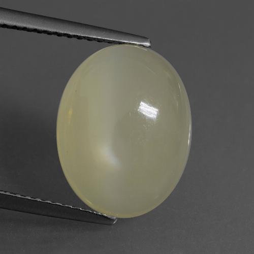 6.67캐럿 천연 미디엄 라이트 브라운 문스톤, 타원형 컷, 14.5×11.3 mm, 투명한
