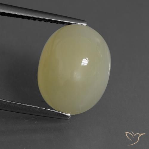 6.39ct 자연스러운 미디엄 옐로우 월장석, 타원형, 투명한