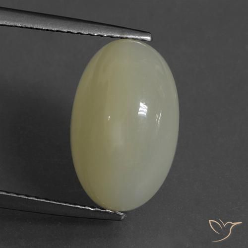 7.00ct 자연스러운 녹황색 월장석, 타원형, 투명한